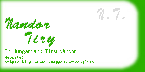 nandor tiry business card
